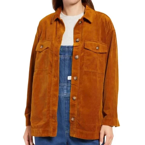 Madewell NWT Corduroy Yorkway Shirt Jacket Antique Gold Size 1x - Picture 4 of 10